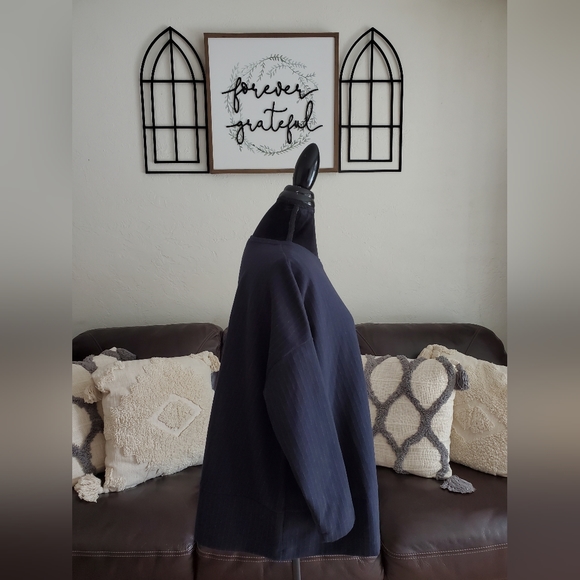 Oska Long Sleeve Lagenlook Pullover Sweater Women's Size 0 Retro Classic In Navy - Picture 3 of 11